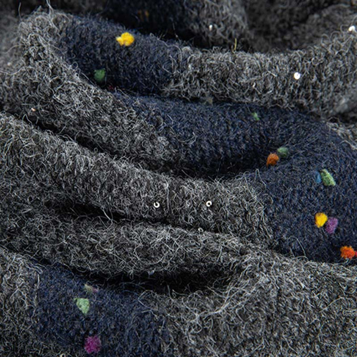 Sweter damski bawełniany z okrągłym dekoltem i długim rękawem w paski z motywem Buddha Stones - image 33