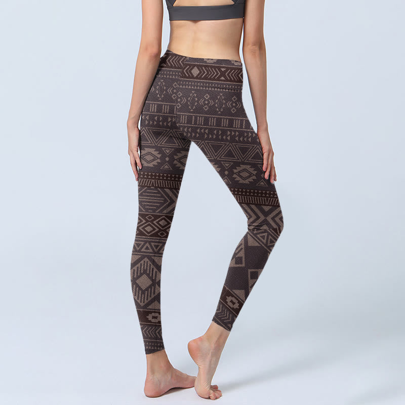 Damskie legginsy do jogi z nadrukiem w geometryczne wzory z motywem Buddha Stones - image 4