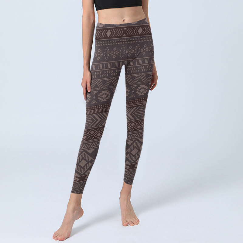 Damskie legginsy do jogi z nadrukiem w geometryczne wzory z motywem Buddha Stones - image 5
