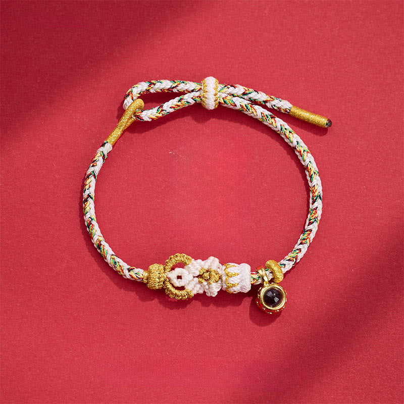 Bransoletka z ręcznie tkanych Buddha Stones z projekcją sznurka z kamieni Buddy - Biały (obwód nadgarstka: 14-23 cm) - image 8