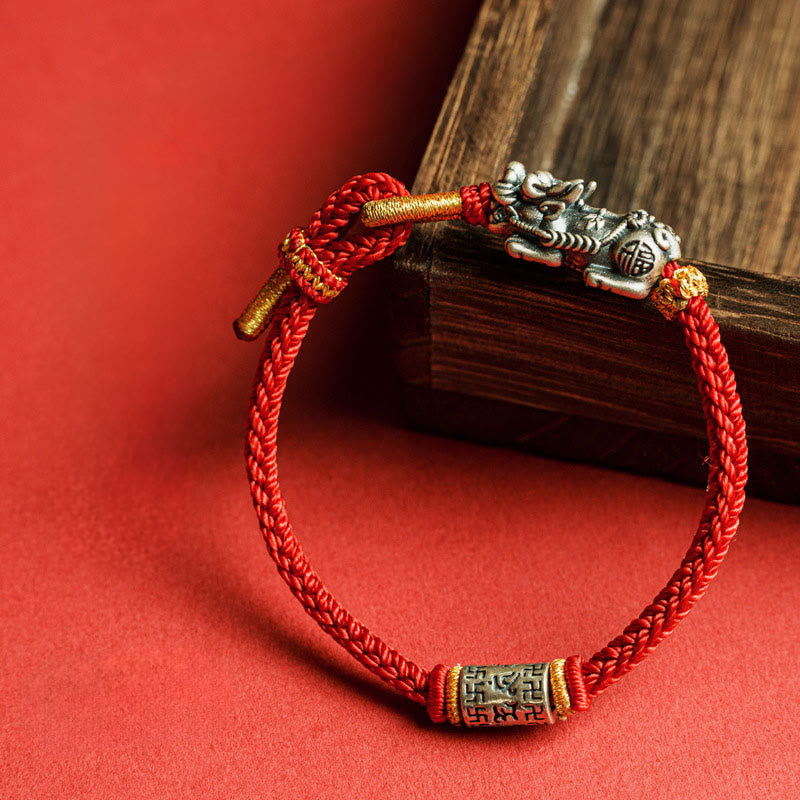 Bransoletka ochronna PiXiu Om Mani Padme Hum z Buddha Stones próby 925 - image 3