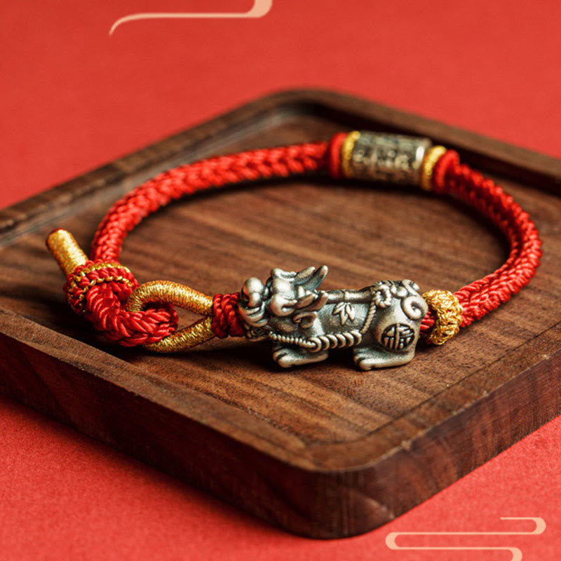 Bransoletka ochronna PiXiu Om Mani Padme Hum z Buddha Stones próby 925 - image 1