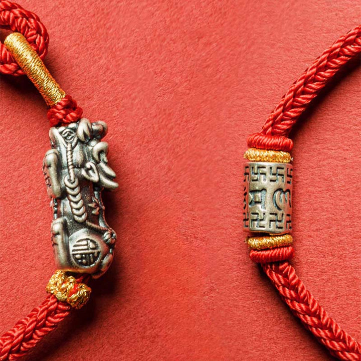 Bransoletka ochronna PiXiu Om Mani Padme Hum z Buddha Stones próby 925 - image 11