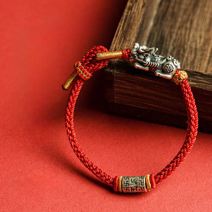 Bransoletka ochronna PiXiu Om Mani Padme Hum z Buddha Stones próby 925 - image 3