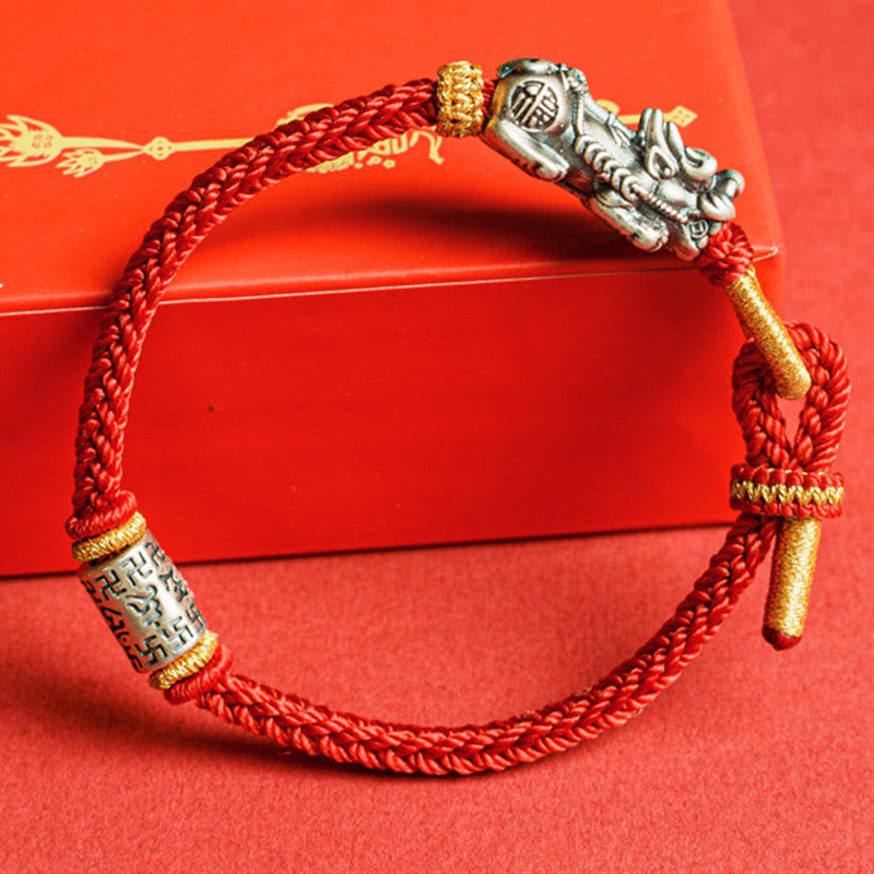 Bransoletka ochronna PiXiu Om Mani Padme Hum z Buddha Stones próby 925 - image 2