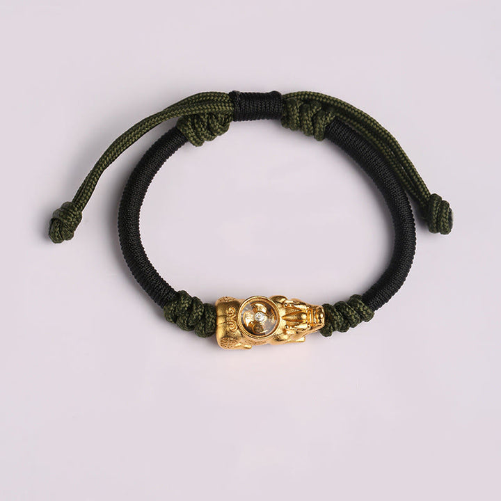 Bransoletka z ręcznie tkanej liny z Buddha Stones Pi Xiu, bogactwem i szczęściem - Czarna zielona lina (obwód nadgarstka: 14-24 cm) - image 9
