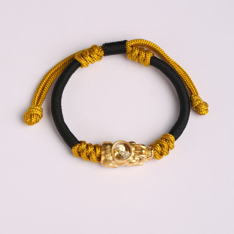 Bransoletka z ręcznie tkanej liny z Buddha Stones Pi Xiu, bogactwem i szczęściem - Czarno-żółta lina (obwód nadgarstka: 14-24 cm) - image 8