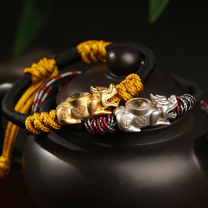 Bransoletka z ręcznie tkanej liny z Buddha Stones Pi Xiu, bogactwem i szczęściem - image 0