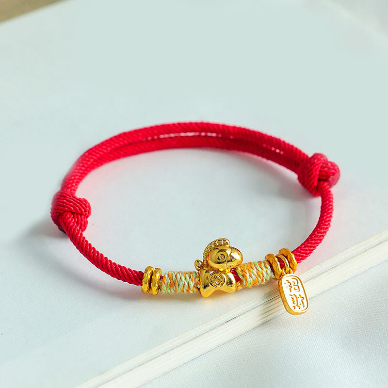 Buddha Stones Rok Konia Czerwony Sznurek Czarny Sznurek Talizman Szczęścia Bransoletka pleciona - image 2