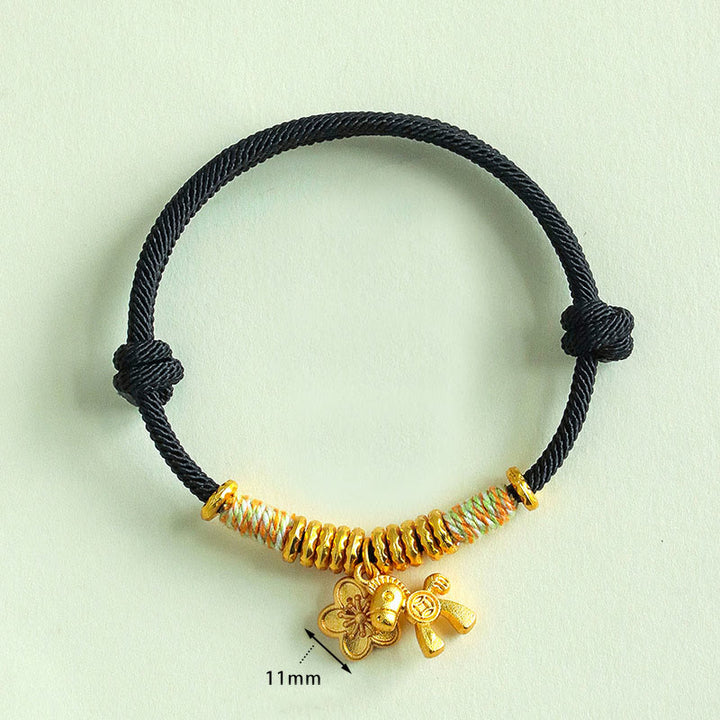 Bransoletka z zawieszką kwiatową z Buddha Stones z roku konia, wykonana ręcznie z czerwonego sznurka - image 14