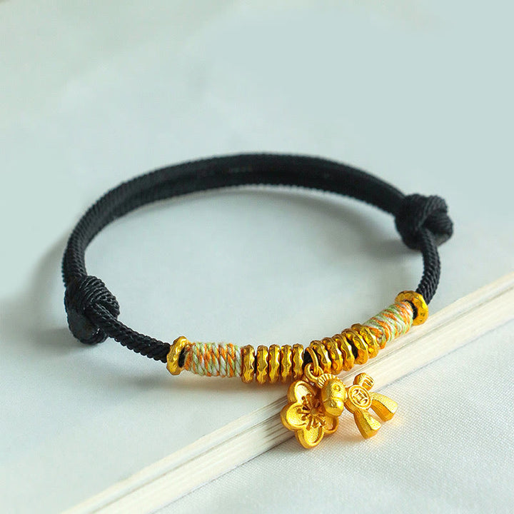 Bransoletka z zawieszką kwiatową z Buddha Stones z roku konia, wykonana ręcznie z czerwonego sznurka - image 13