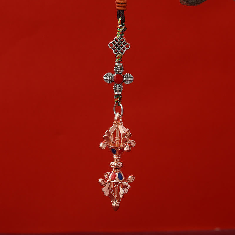 Brelok do kluczy z liną do oświecenia z Buddha Stones Wadżra - Różowe złoto - image 4