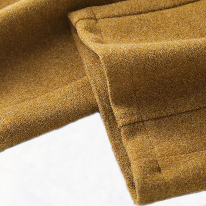 Spodnie damskie z szerokimi nogawkami i kieszeniami, z grubej bawełny i Buddha Stones, gładkie, z guzikami - image 11