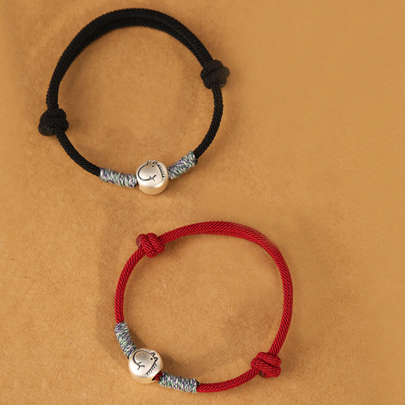 Bransoletka z plecionego sznurka z Buddha Stones ze srebra próby 999, Rok Konia, chiński znak zodiaku, przynosząca szczęście - image 57