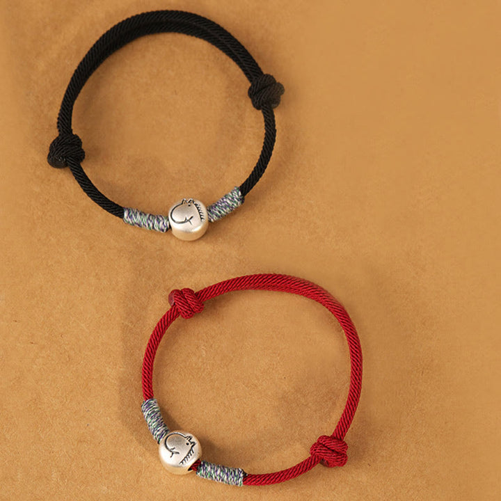 Bransoletka z plecionego sznurka z Buddha Stones ze srebra próby 999, Rok Konia, chiński znak zodiaku, przynosząca szczęście - image 57