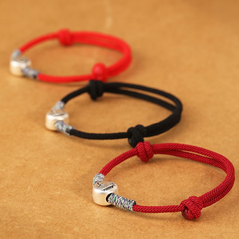 Bransoletka z plecionego sznurka z Buddha Stones ze srebra próby 999, Rok Konia, chiński znak zodiaku, przynosząca szczęście - image 56