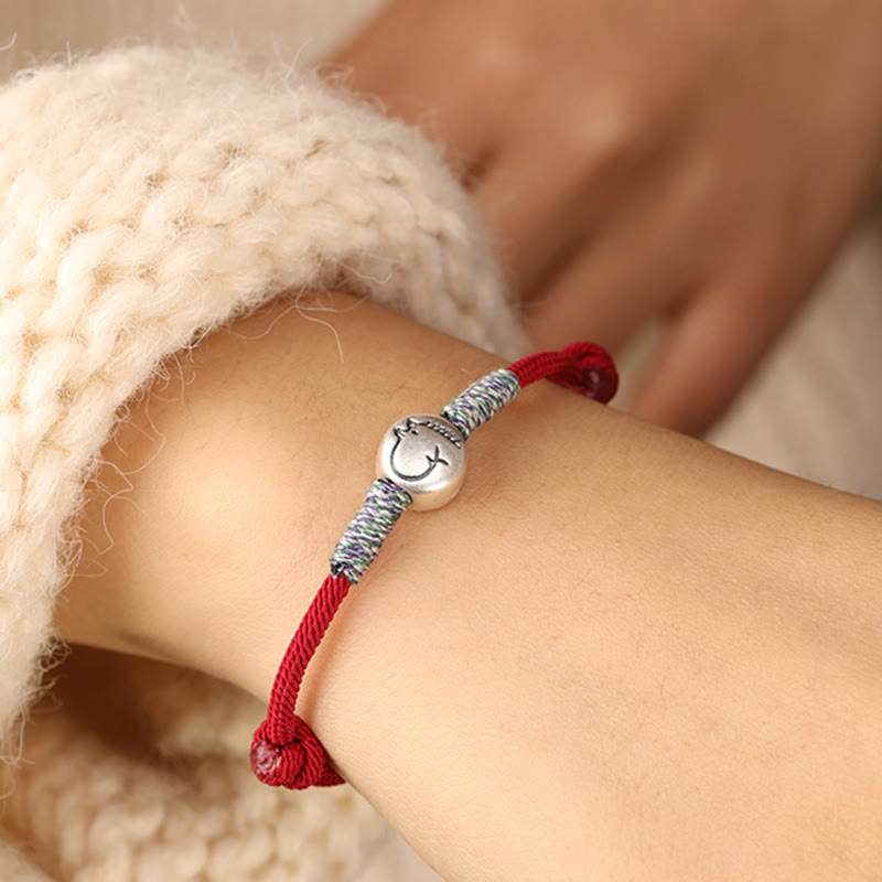 Bransoletka z plecionego sznurka z Buddha Stones ze srebra próby 999, Rok Konia, chiński znak zodiaku, przynosząca szczęście - image 7