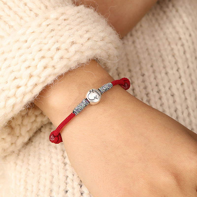 Bransoletka z plecionego sznurka z Buddha Stones ze srebra próby 999, Rok Konia, chiński znak zodiaku, przynosząca szczęście - image 8