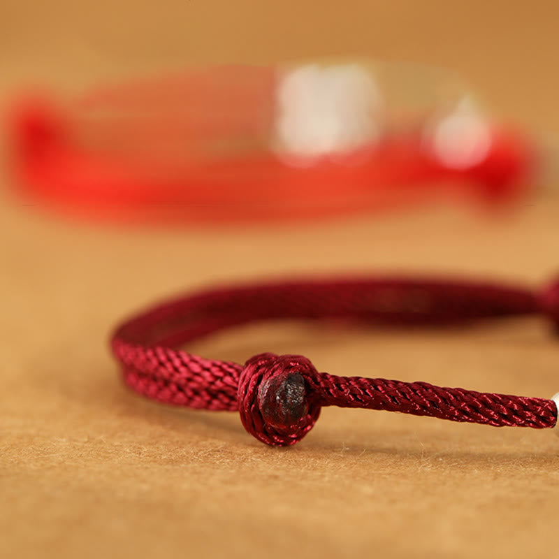 Bransoletka z plecionego sznurka z Buddha Stones ze srebra próby 999, Rok Konia, postać Fu, rok konia, rok konia - image 7