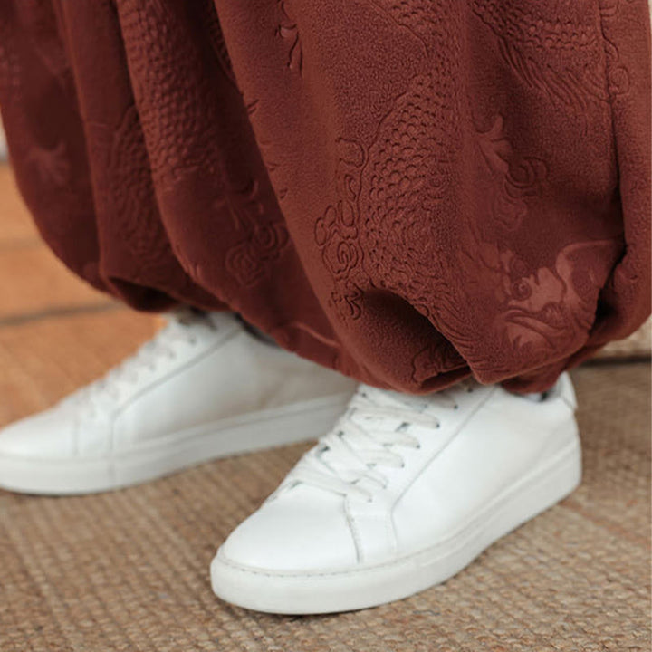 Buddha Stones, 2 szt., jesień/zima, męski garnitur Tang, smok, żaba, guziki, bawełniana kurtka z długim rękawem i spodniami - image 21