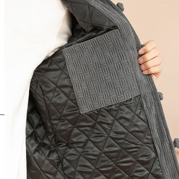 Buddha Stones, 2 szt., zimowy, solidny męski garnitur Tang, zapinany na guziki żabki, bawełniany, z długim rękawem, kurtką i spodniami, z kieszeniami - image 12