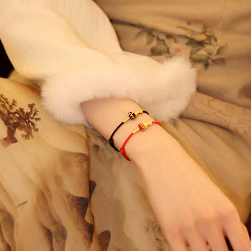 Bransoletka pleciona z czerwonego sznurka z Buddha Stones, bezkształtnym węzłem lotosu Buddy - image 20