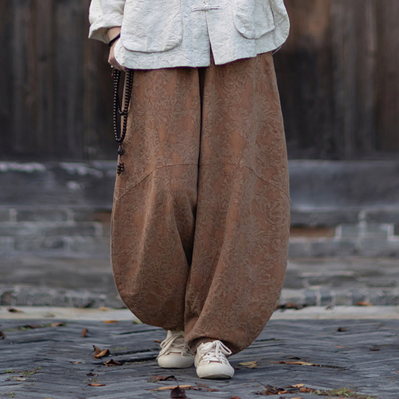 Koszula damska z długim rękawem i żakardowymi guzikami w kształcie żaby z motywem kamieni Buddha Stones, spodnie z bawełny i lnu - image 39