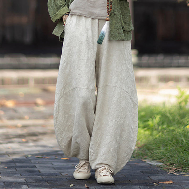 Koszula damska z długim rękawem i żakardowymi guzikami w kształcie żaby z motywem kamieni Buddha Stones, spodnie z bawełny i lnu - image 33