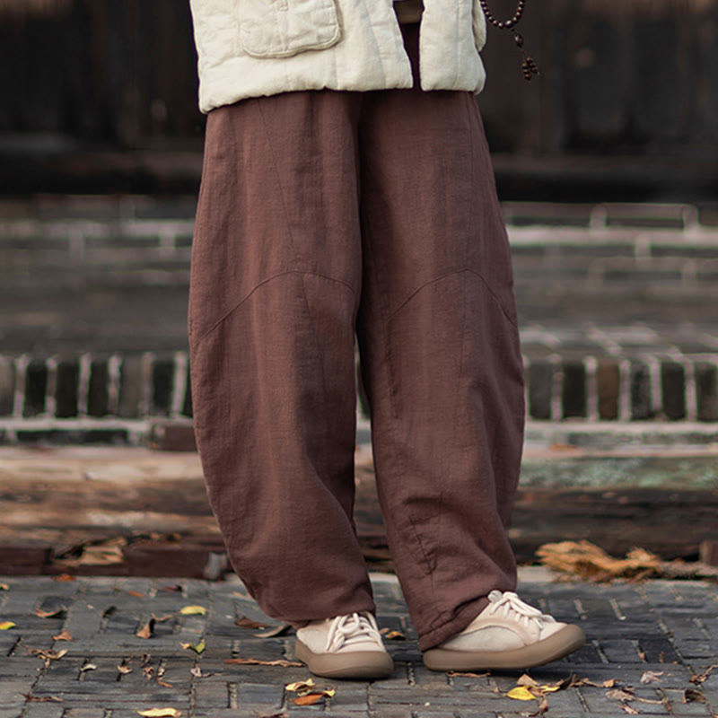 Zimowe spodnie damskie termiczne z elastycznym pasem i bawełną ramią z motywem Buddha Stones z kieszeniami - image 40