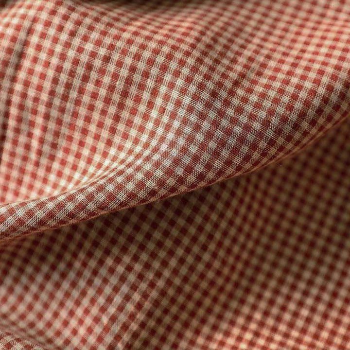 Koszula damska z bawełny z długim rękawem i kołnierzykiem z falbanką w kratkę Buddha Stones Fall Tiny Plaid Button Down - image 11