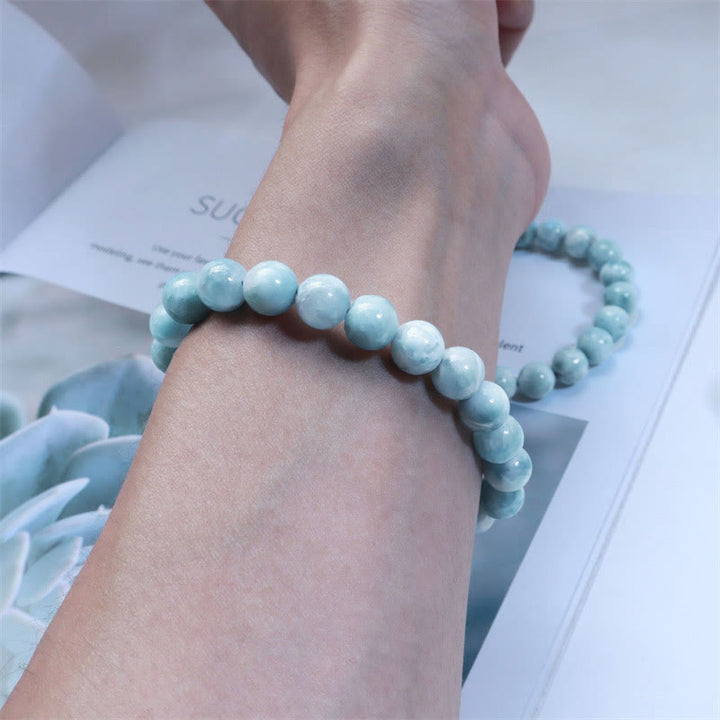 Bransoletka z Buddha Stones naturalna Larimar Wisdom Confidence - image 17