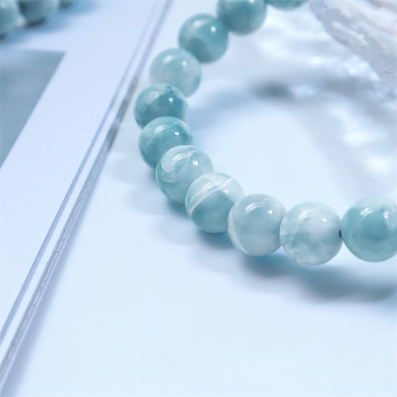 Bransoletka z Buddha Stones naturalna Larimar Wisdom Confidence - image 14