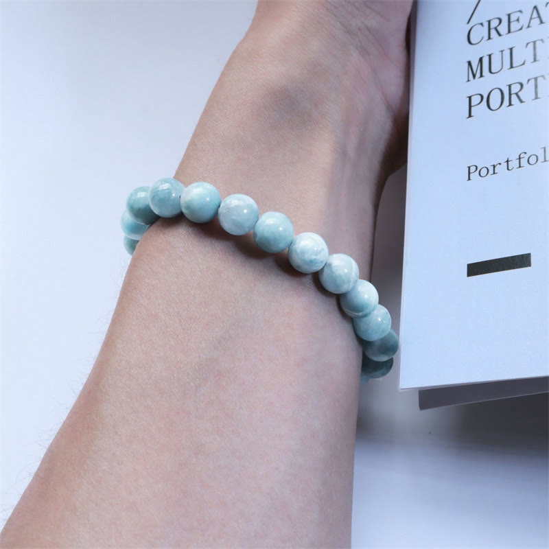 Bransoletka z Buddha Stones naturalna Larimar Wisdom Confidence - image 16
