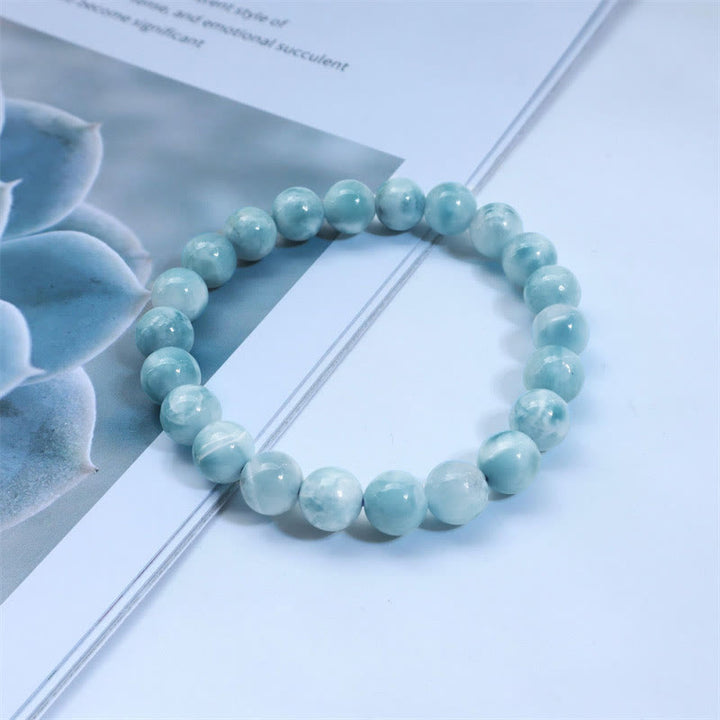 Bransoletka z Buddha Stones naturalna Larimar Wisdom Confidence - image 4