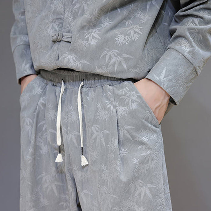 Buddha Stones, 2 szt., zimowy, gruby, bambusowy, męski strój tangowy, zapinany na guziki żabki, bawełniany sztruks, kurtka z długim rękawem i spodnie z kieszeniami - image 19