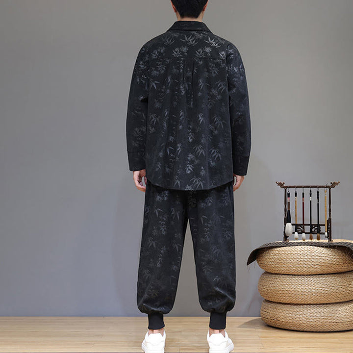 Buddha Stones, 2 szt., zimowy, gruby, bambusowy, męski strój tangowy, zapinany na guziki żabki, bawełniany sztruks, kurtka z długim rękawem i spodnie z kieszeniami - image 25