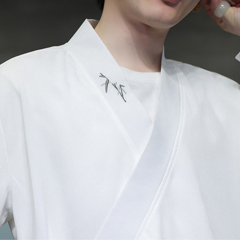 Buddha Stones, 2 szt., jesienne, sznurowane, bambusowe, haftowane, bawełniane, kimono, spodnie do kostek, męskie, z kieszeniami, zestaw do medytacji - image 15