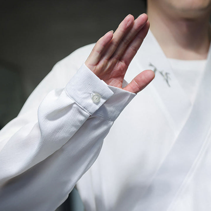 Buddha Stones, 2 szt., jesienne, sznurowane, bambusowe, haftowane, bawełniane, kimono, spodnie do kostek, męskie, z kieszeniami, zestaw do medytacji - image 17