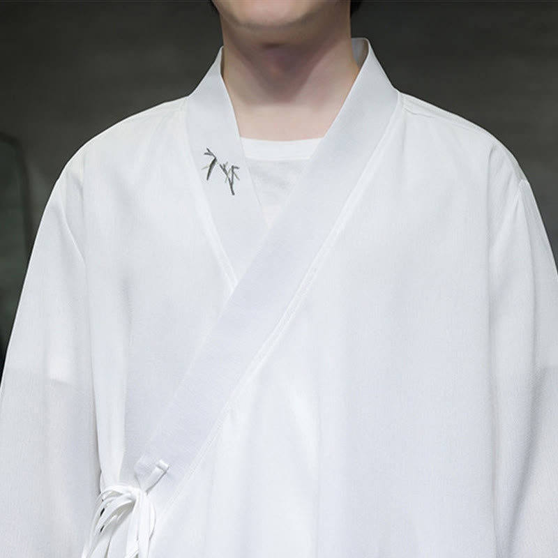 Buddha Stones, 2 szt., jesienne, sznurowane, bambusowe, haftowane, bawełniane, kimono, spodnie do kostek, męskie, z kieszeniami, zestaw do medytacji - image 16