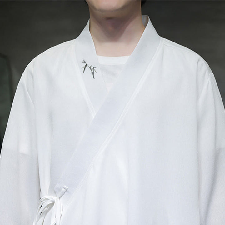 Buddha Stones, 2 szt., jesienne, sznurowane, bambusowe, haftowane, bawełniane, kimono, spodnie do kostek, męskie, z kieszeniami, zestaw do medytacji - image 16