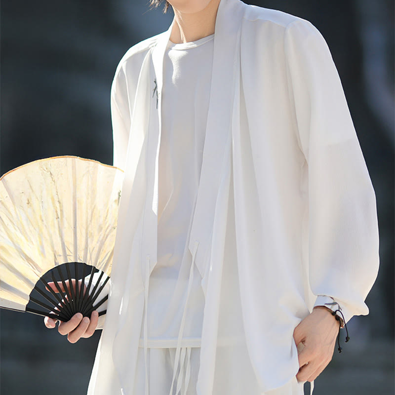 Buddha Stones, 2 szt., jesienne, sznurowane, bambusowe, haftowane, bawełniane, kimono, spodnie do kostek, męskie, z kieszeniami, zestaw do medytacji - image 14