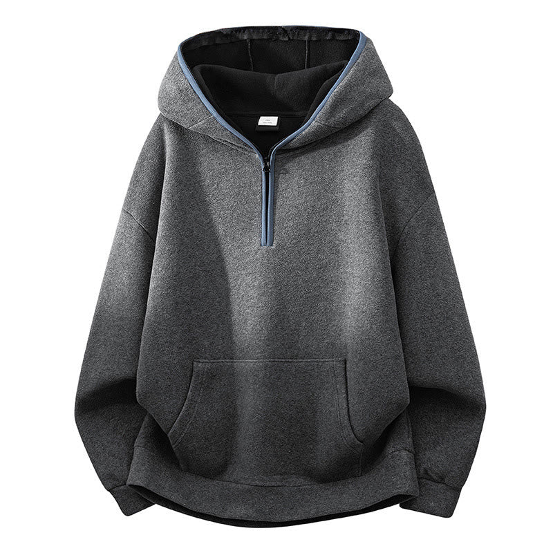 Bluza męska z kapturem z długim rękawem i bawełnianą podszewką z polaru "Buddha Stones" na jesień i zimę, zapinana na zamek - Ciemnoszary - US/UK/AU42， EU52 (3XL) - image 11