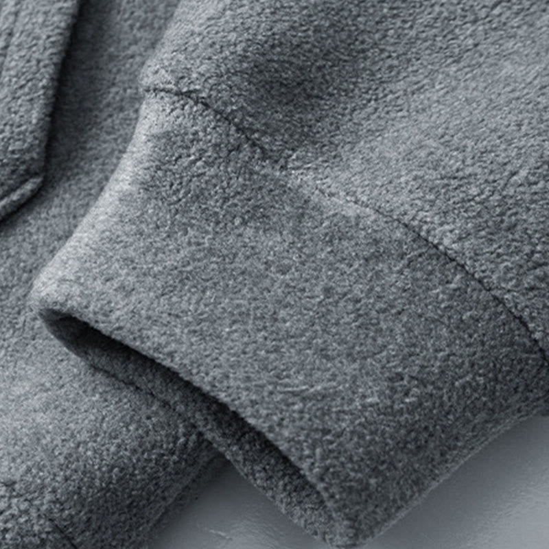 Bluza męska z kapturem z długim rękawem i bawełnianą podszewką z polaru "Buddha Stones" na jesień i zimę, zapinana na zamek - image 6