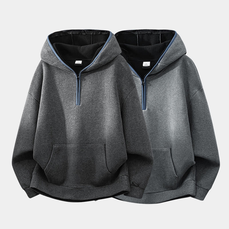 Bluza męska z kapturem z długim rękawem i bawełnianą podszewką z polaru "Buddha Stones" na jesień i zimę, zapinana na zamek - image 13