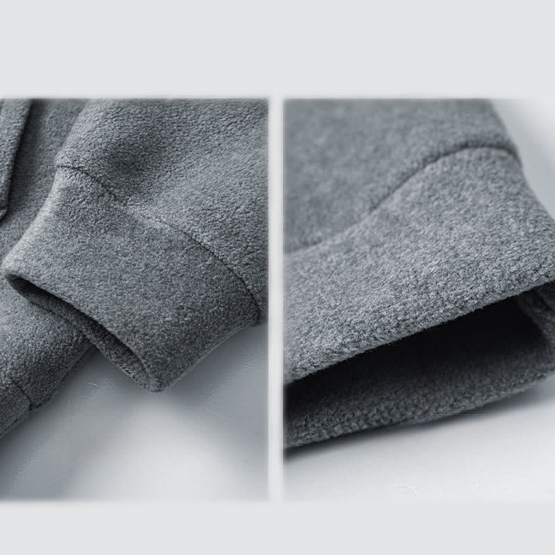 Bluza męska z kapturem z długim rękawem i bawełnianą podszewką z polaru "Buddha Stones" na jesień i zimę, zapinana na zamek - image 9