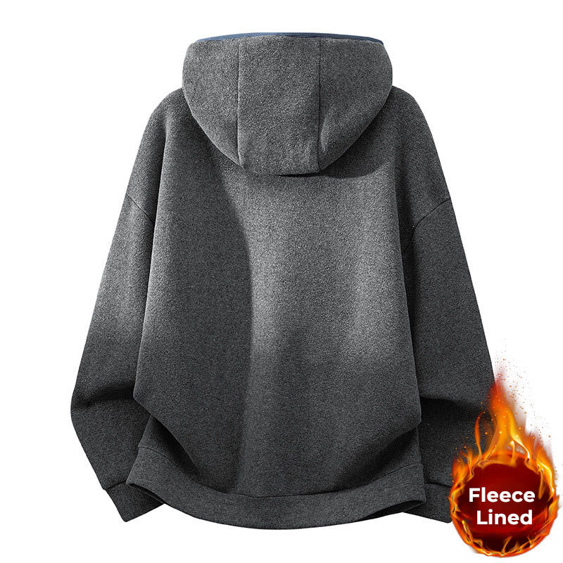 Bluza męska z kapturem z długim rękawem i bawełnianą podszewką z polaru "Buddha Stones" na jesień i zimę, zapinana na zamek - image 12