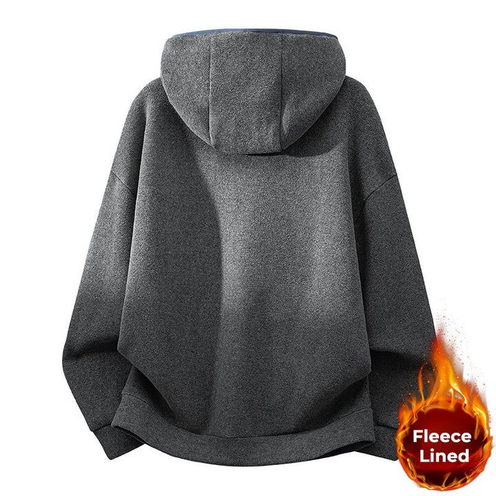 Bluza męska z kapturem z długim rękawem i bawełnianą podszewką z polaru "Buddha Stones" na jesień i zimę, zapinana na zamek - image 12