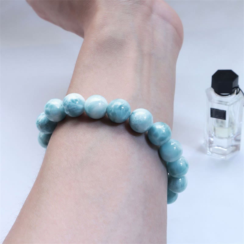 Bransoletka z Buddha Stones naturalna Larimar Wisdom Confidence - image 7