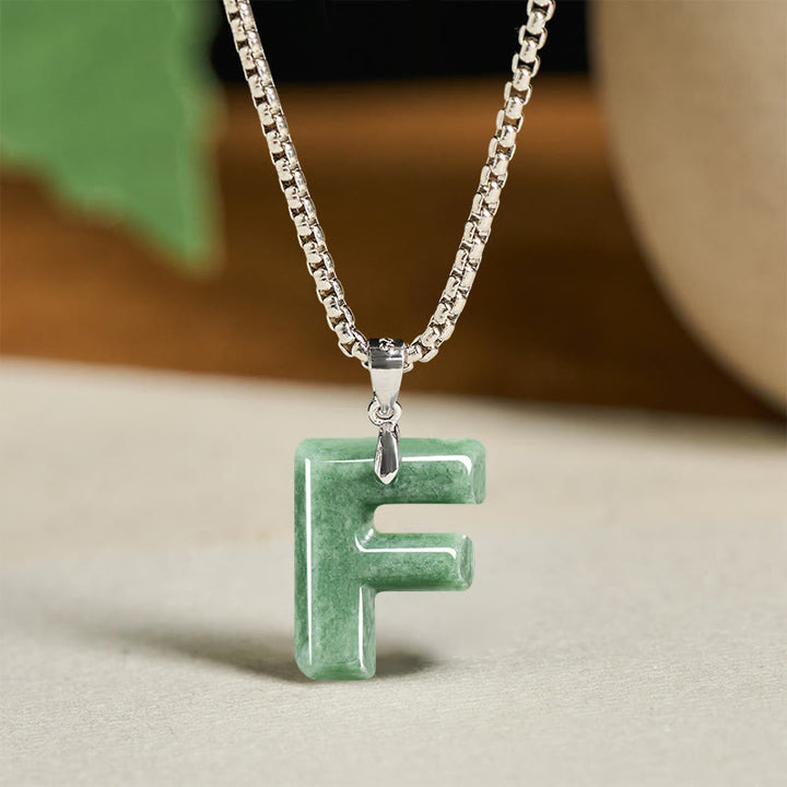 Naszyjnik z szerokim łańcuszkiem z Buddha Stones w kształcie litery AZ z jadeitu i tytanu, z wisiorkiem na znak dobrobytu - F - image 14
