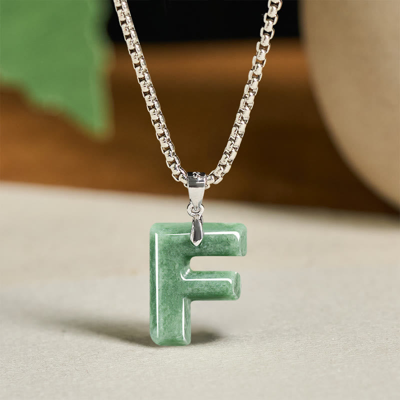 Naszyjnik z szerokim łańcuszkiem z Buddha Stones w kształcie litery AZ z jadeitu i tytanu, z wisiorkiem na znak dobrobytu - F - image 14